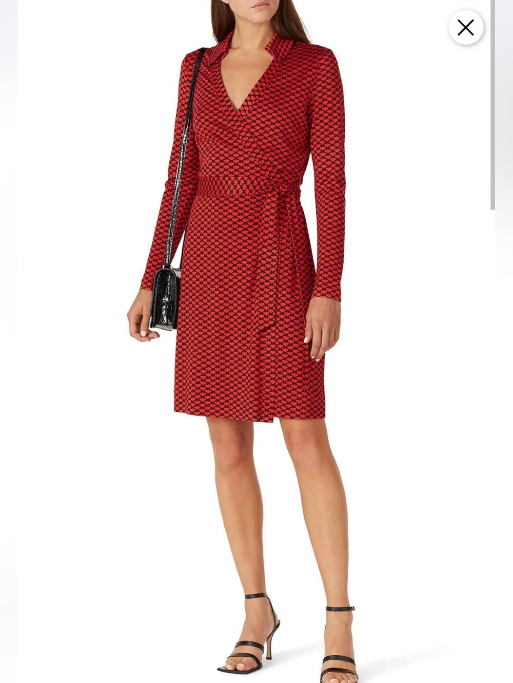 DIANE VON FURSTENBERG 100% SILK RED NEW JEANNE WRAP DRESS SIZE M MSRP $498
